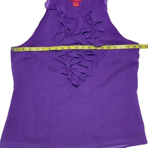 SUNNY Leigh Ruffled Purple Sleeveless Blouse PL - Picture 9 of 12